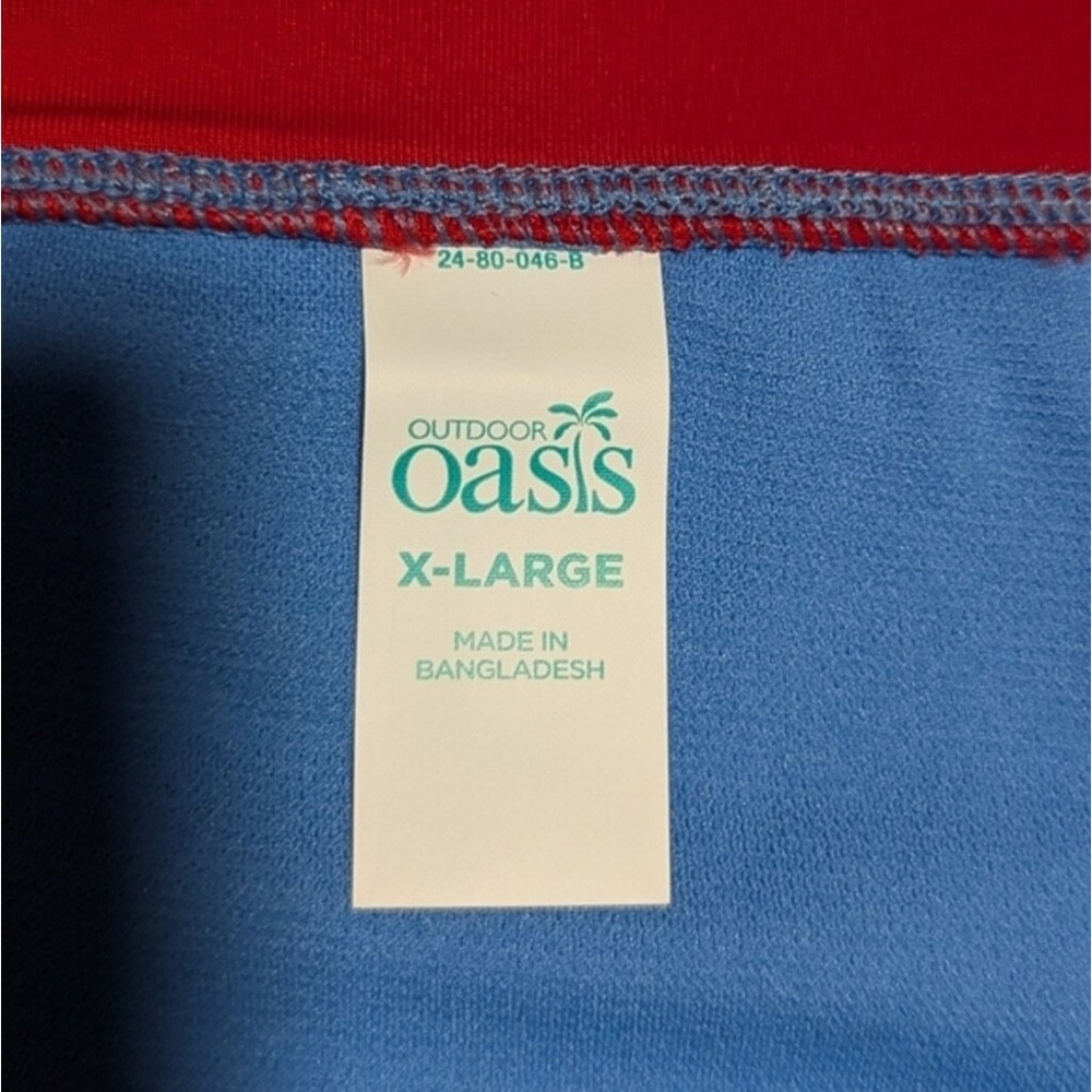 NWT Outdoor Oasis Bikini Swim Bottom High Rise XL XLarge True Nautical Blue Red - Picture 4 of 6